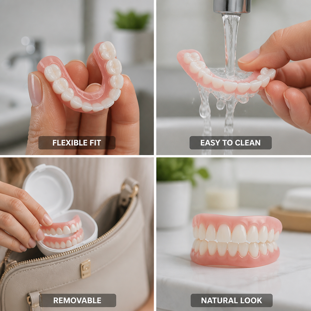 Flexible Removable Cosmetic Teeth Veneers (5 Pairs)