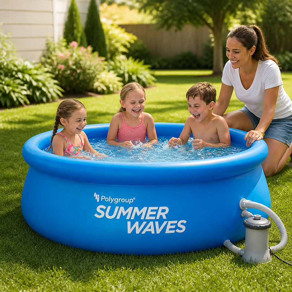Quick-Setup Inflatable Rim & Filter Pump Family Pool