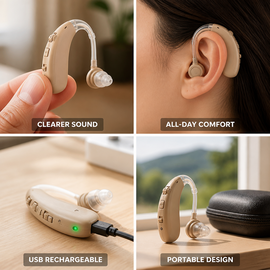Rechargeable 20-Hour Noise-Reducing Hearing Aid