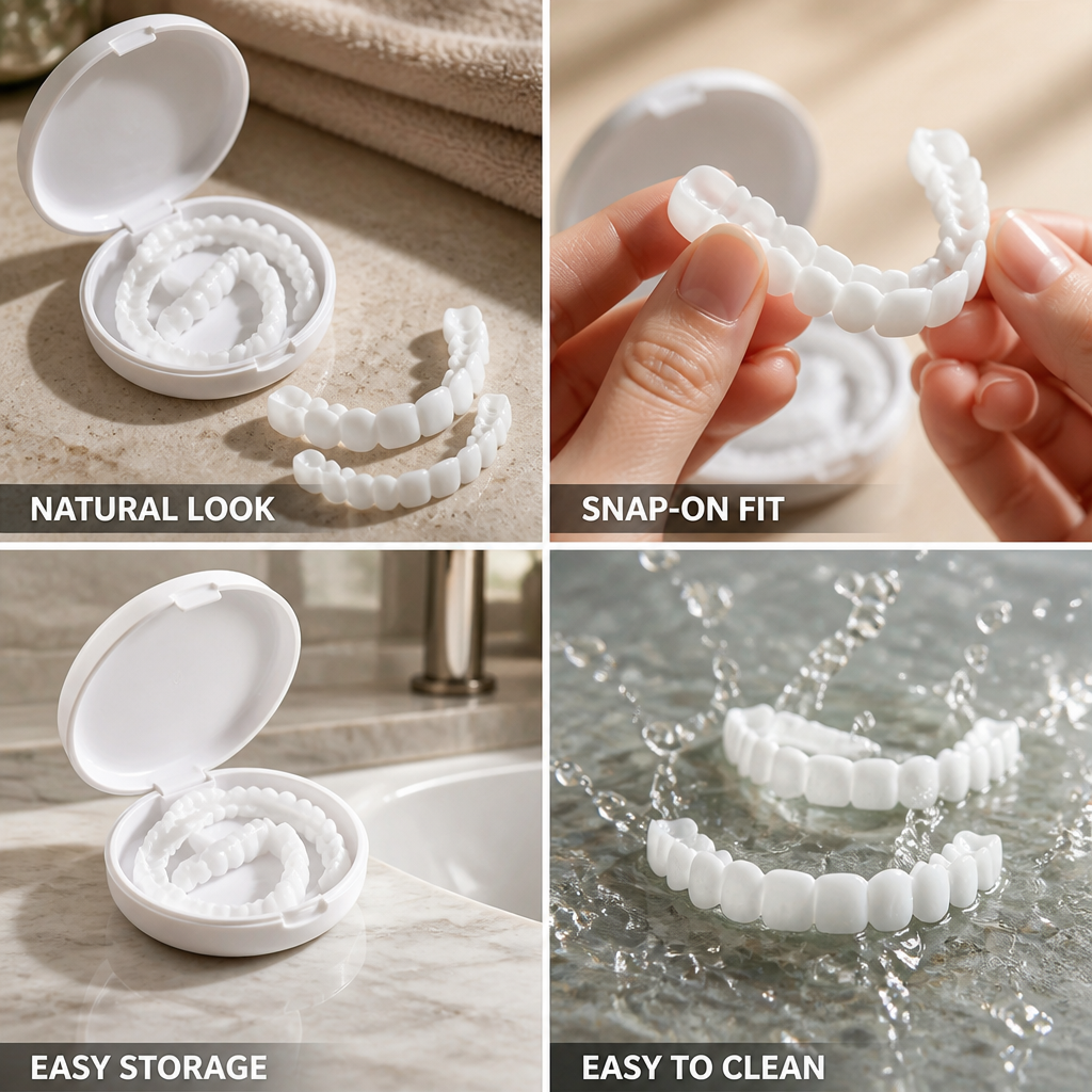 Snap-On Natural-Look Teeth Veneers (Top & Bottom)