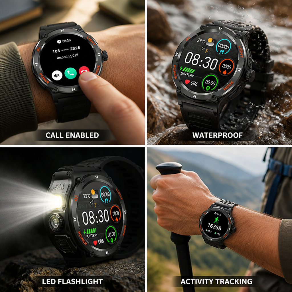 Full Touchscreen & Call-Enabled Waterproof Smartwatch
