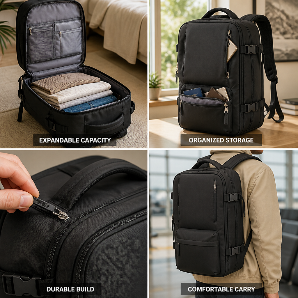 Expandable Carry-On Travel Backpack (Over 76L)