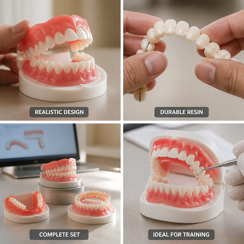 Durable Resin Upper & Lower Teeth Training Model (2-Piece Set)