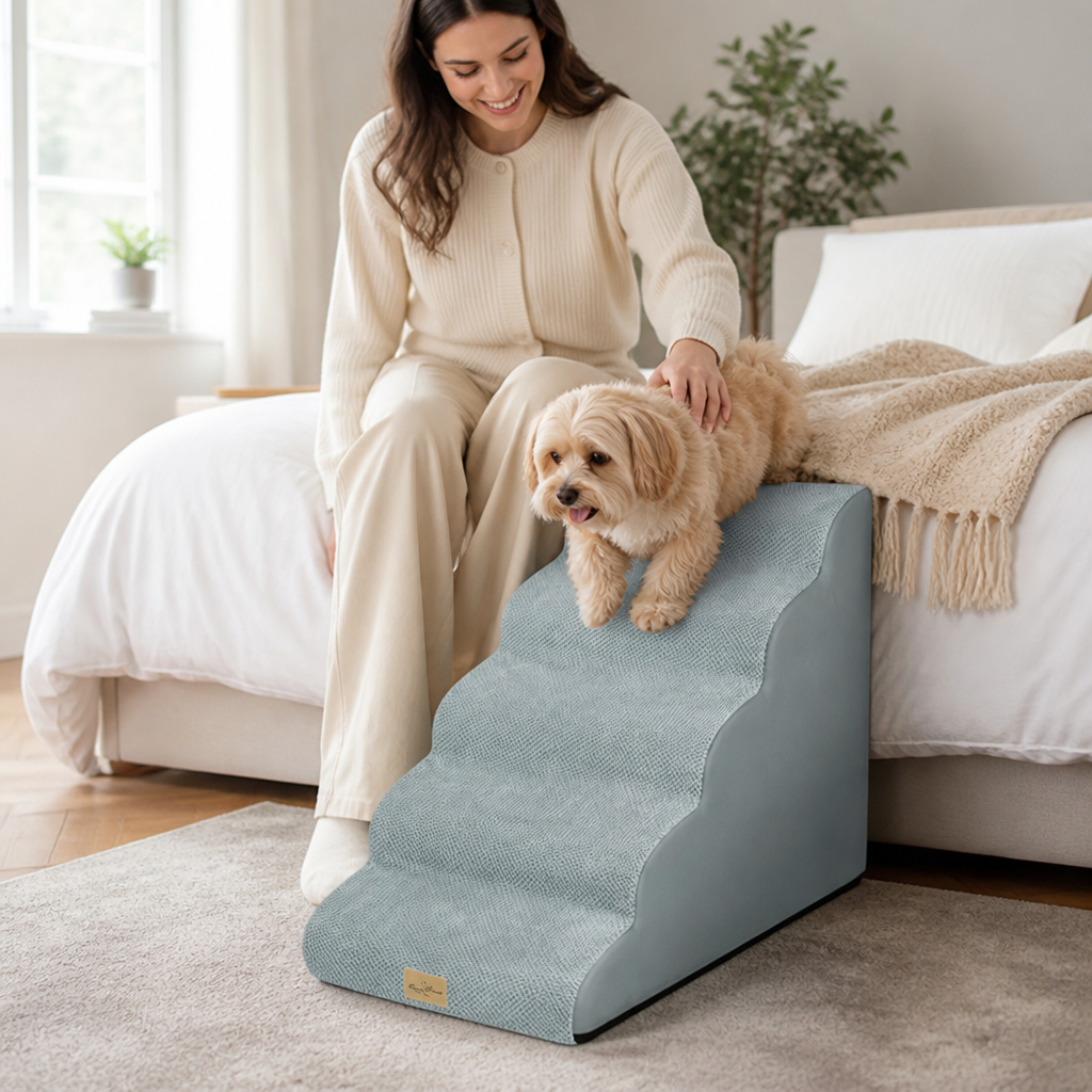 Non-Slip 5-Step Dog Stairs & Ramp