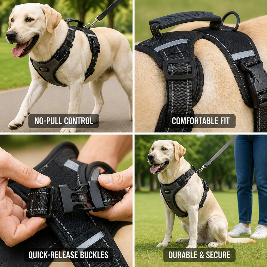 No-Pull Padded Adjustable Quick-Release Dog Harness