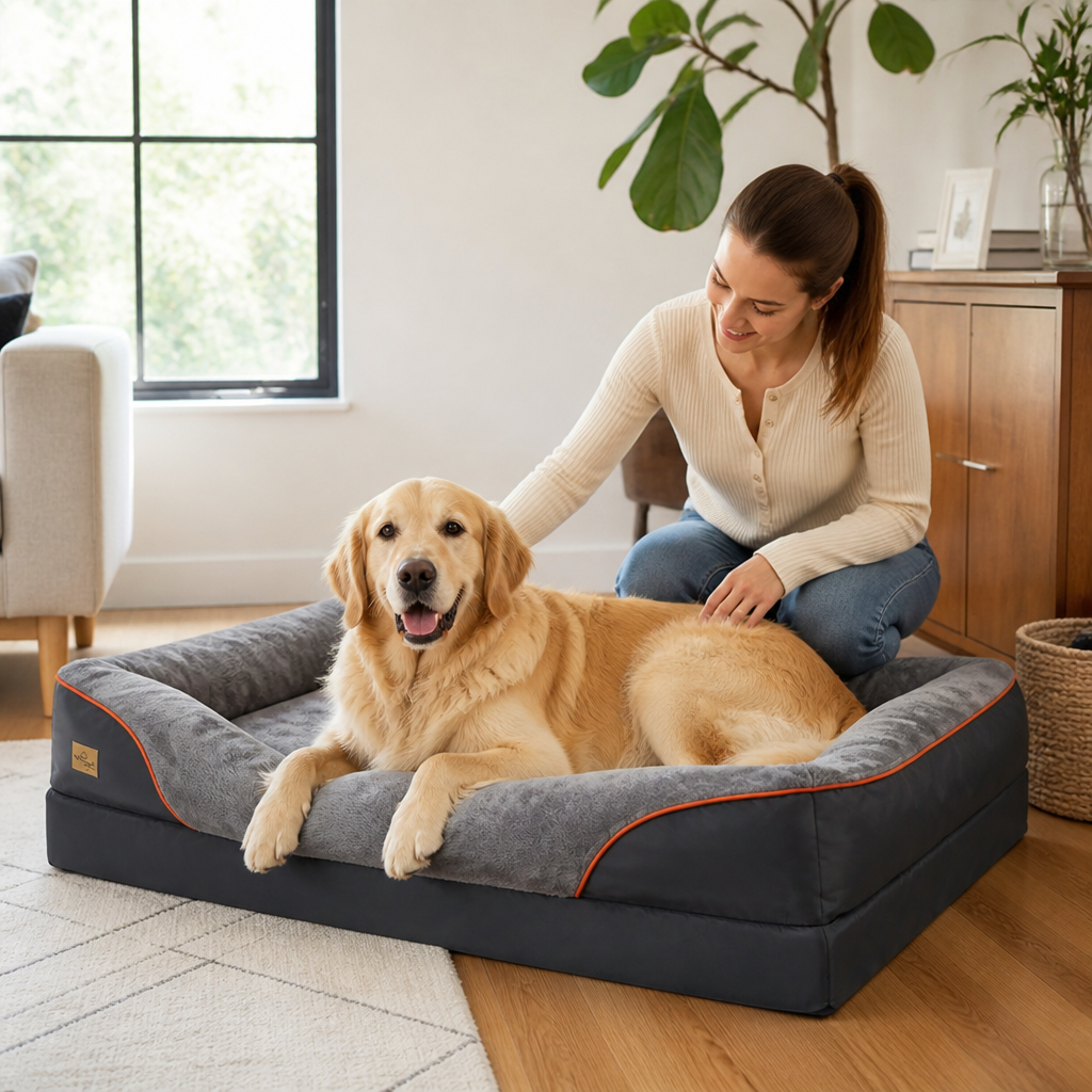 Extra-Large Orthopedic Foam Dog Bed (Washable Zipper Cover)