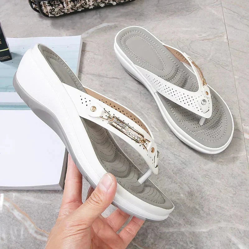 Women's Sandals with Orthopedic Sole and Toe Separator Design