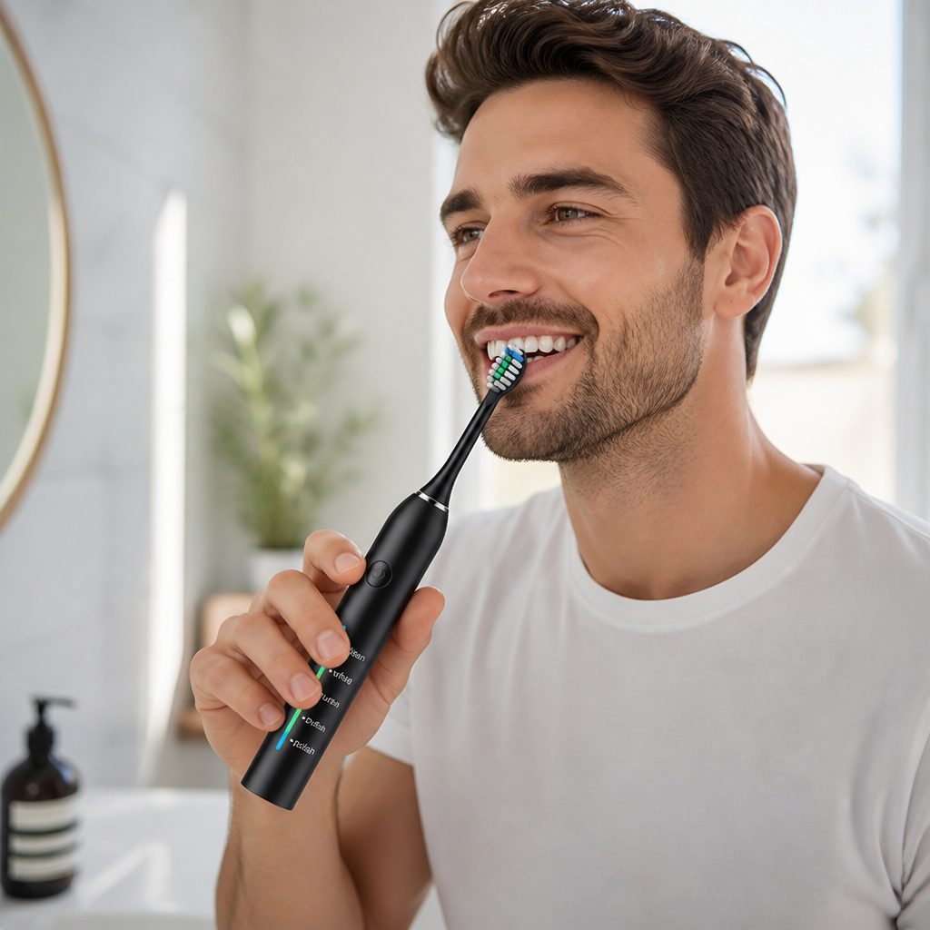 USB Rechargeable IPX7 Waterproof Electric Toothbrush (5 Modes)