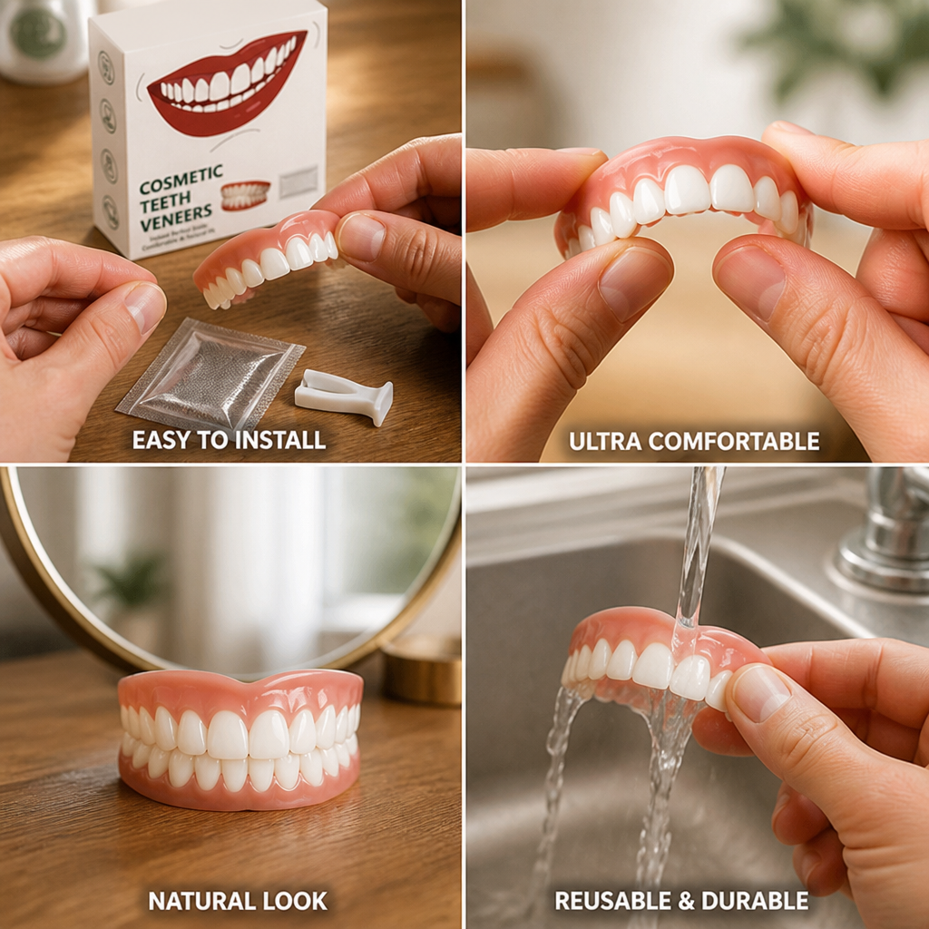 Easy-Install Flexible Denture Set With Removal Tool