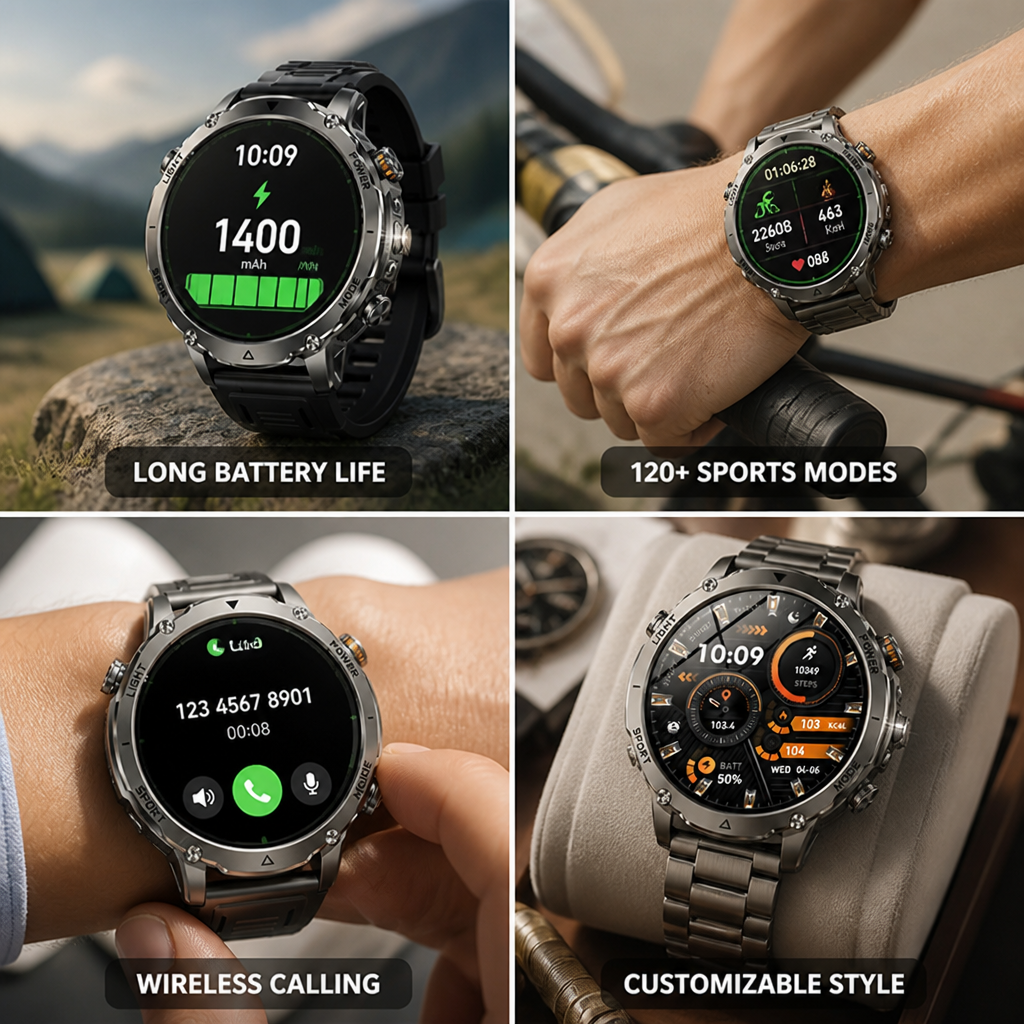 Long Battery Life Fitness & Bluetooth Smartwatch