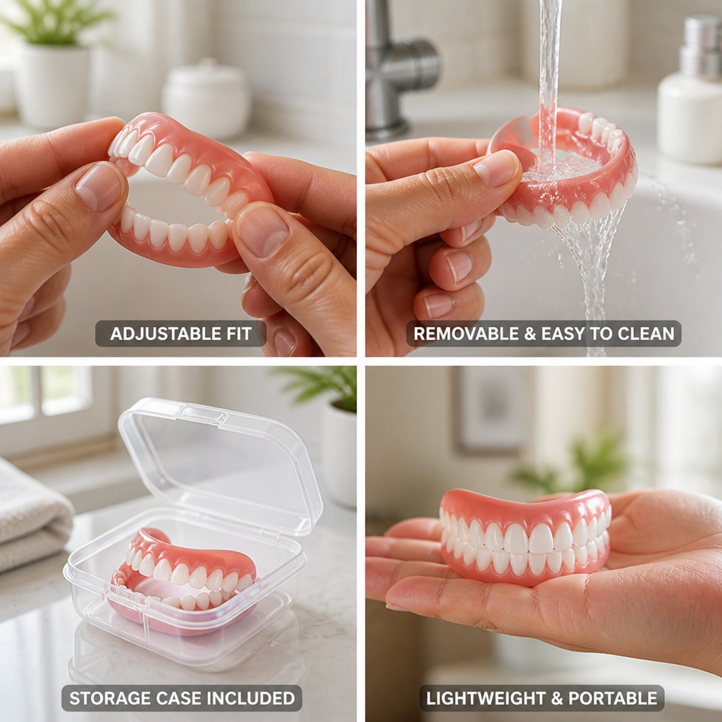 Adjustable & Removable Cosmetic Teeth Veneer (With Storage Case)