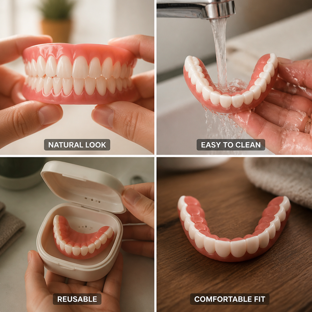 Natural-Looking Comfortable Reusable Full Dentures