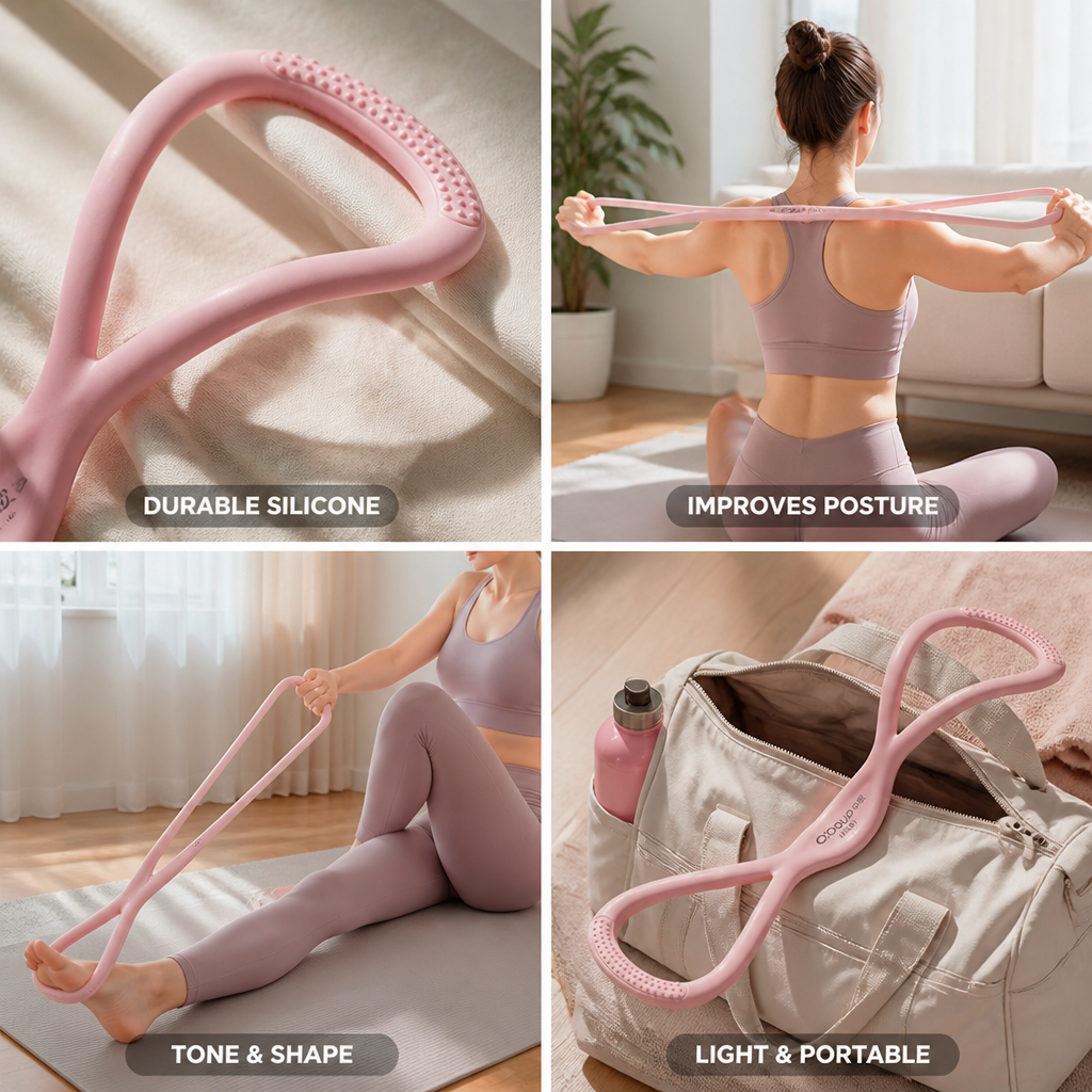 Posture-Correcting Silicone Figure-8 Resistance Band