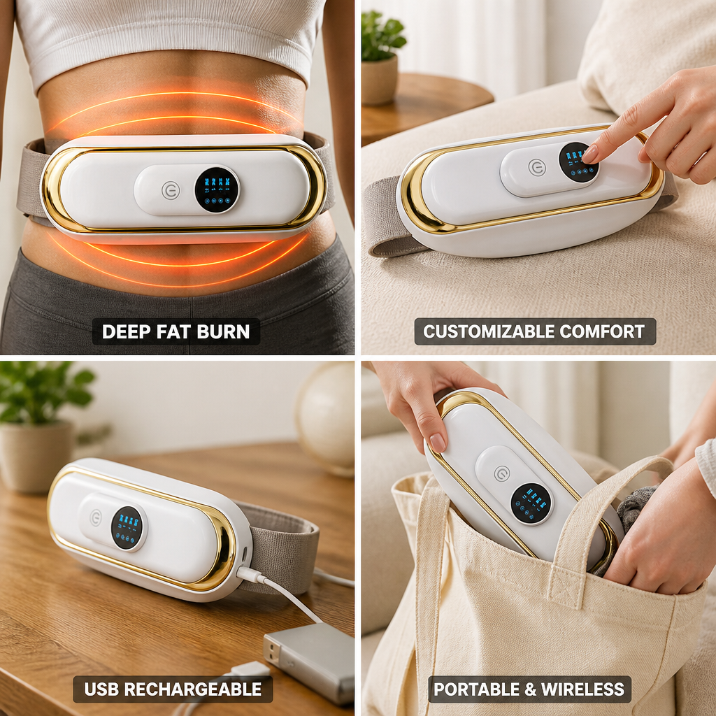 High-Frequency Vibration & Heating Waist Massager (USB Rechargeable)