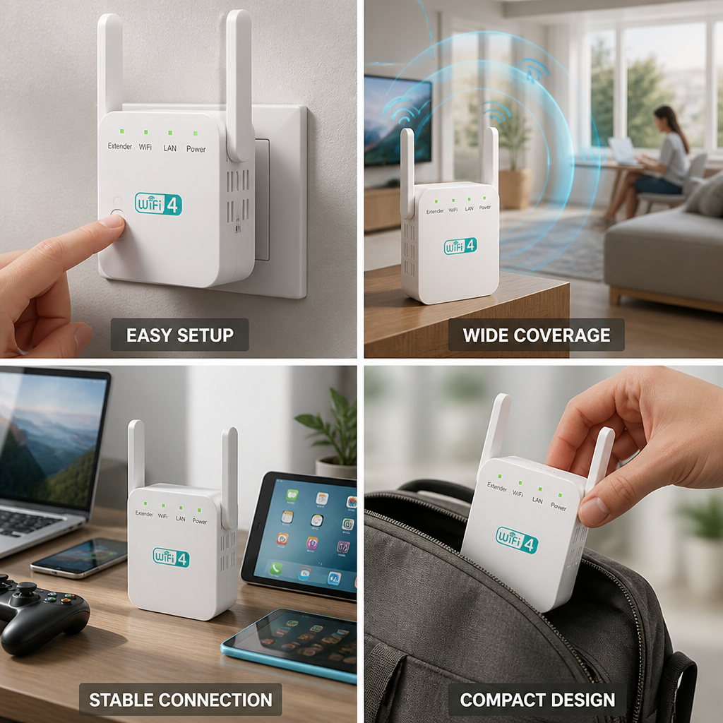 3-in-1 Long-Range WiFi Extender (Up to 50m)
