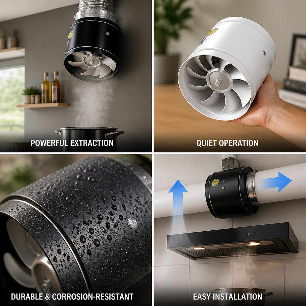 Quiet 7-Blade Enclosed Copper Motor Exhaust Fan