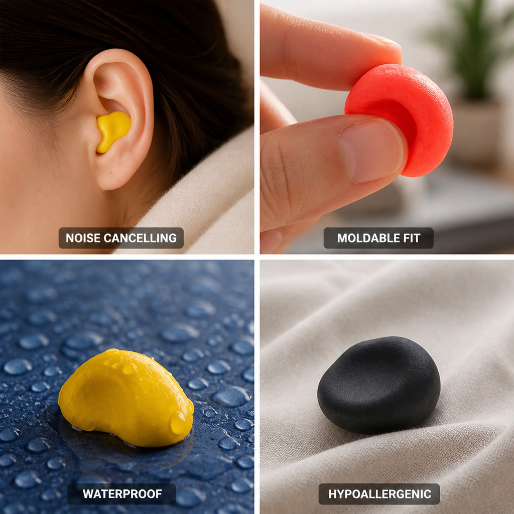Noise-Cancelling Moldable & Waterproof Earplugs