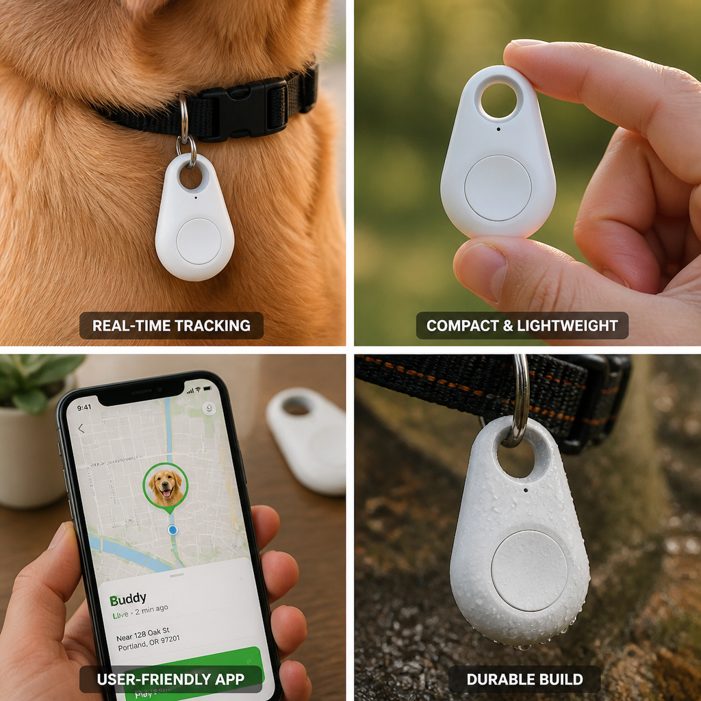 Real-Time GPS Compact & Lightweight Pet Tracker (App-Enabled)