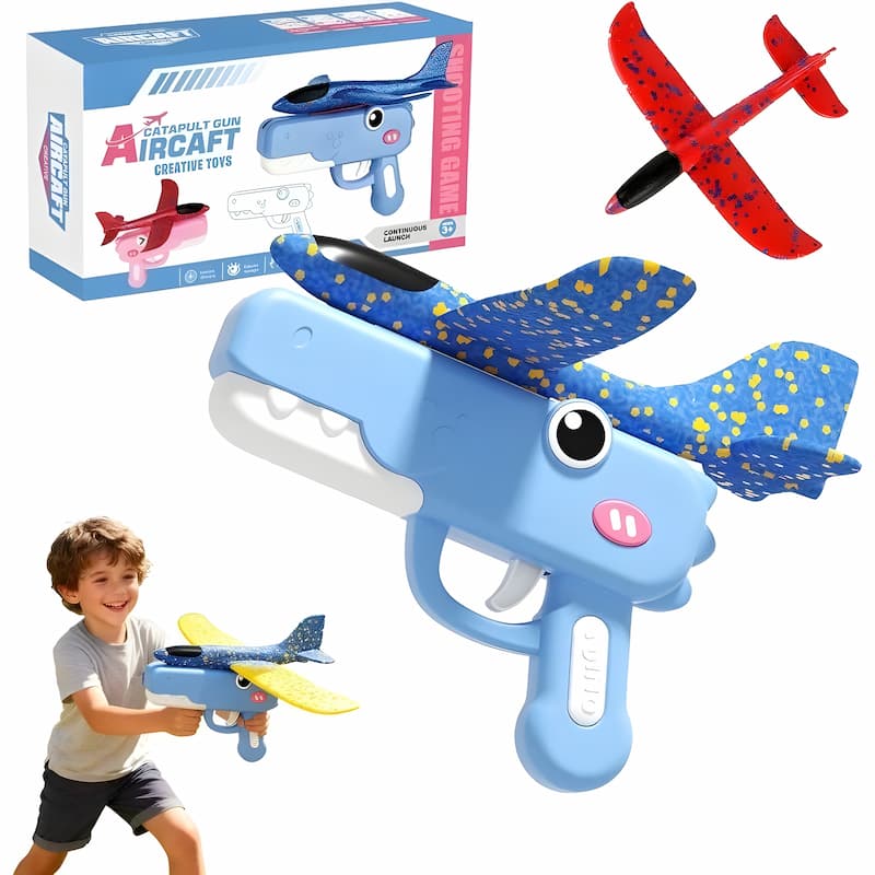 Foam Plane Launcher Featuring Dinosaur Design