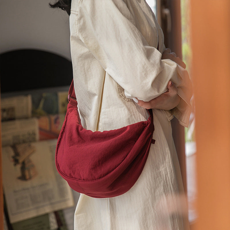 Adjustable Strap Half-Moon Shaped Shoulder Bag