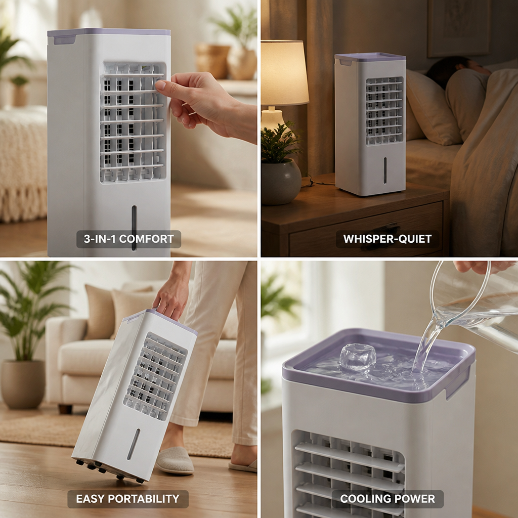 3-In-1 Cooling, Humidifier & Purifier Portable Air Conditioner