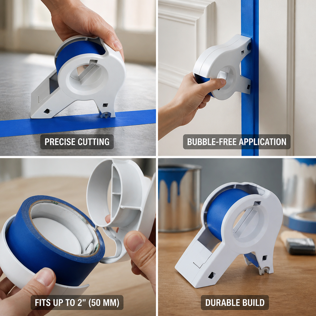 Steel Cutter & Bubble-Free Tape Dispenser (Fits Up to 50 mm)