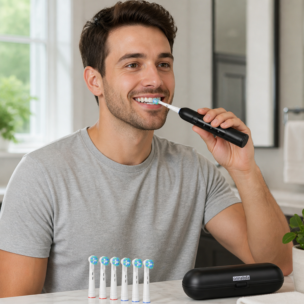 10000 RPM Rechargeable Electric Toothbrush (8 Replaceable Heads)
