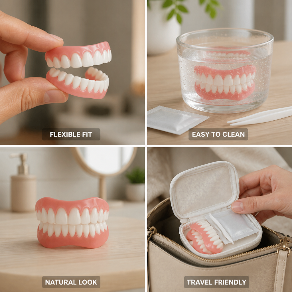 Adjustable Natural-Looking Temporary Teeth Covers (2-Piece Set)