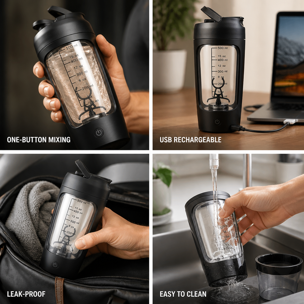 USB-Rechargeable One-Button Leak-Proof Protein Shaker (500 ml)