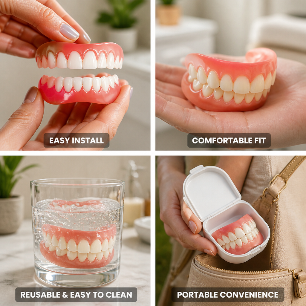 Easy-Install Comfort-Fit Temporary Tooth Cover Set (Upper & Lower)