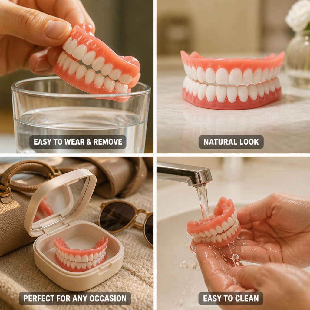 Natural-Looking Easy-Remove Dentures (For Seniors)