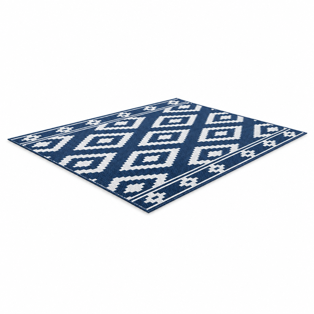 Weatherproof UV-Resistant Geometric Outdoor Rug