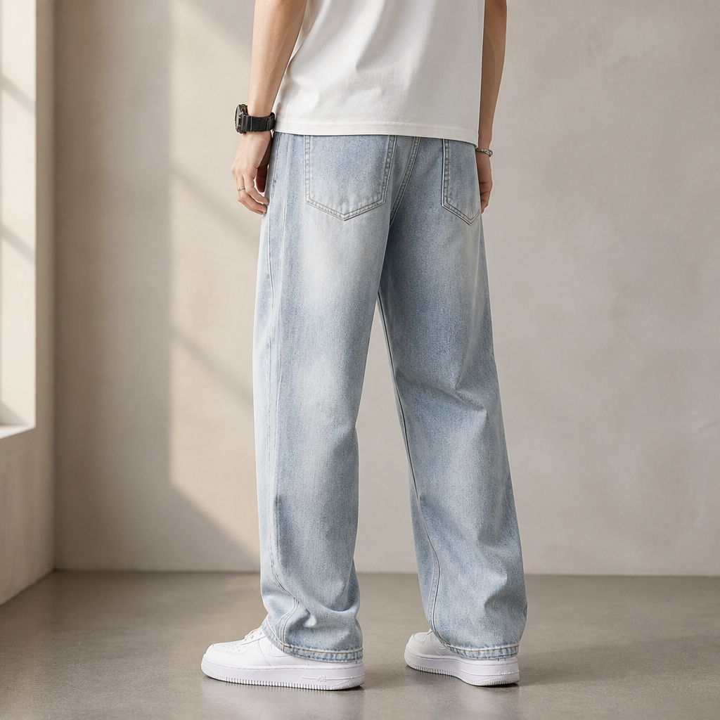BrezeLane™ – Airy Drawstring Relaxed Straight Summer Jeans