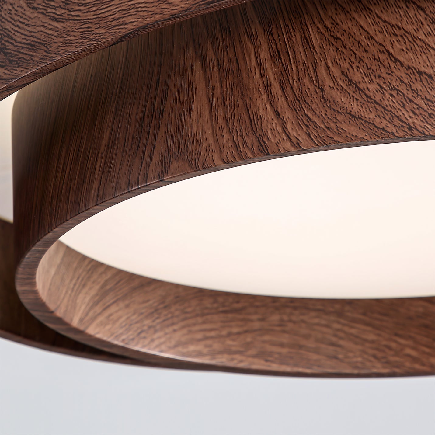Wooden ceiling fixture with integrated LED – Cozy walnut tone