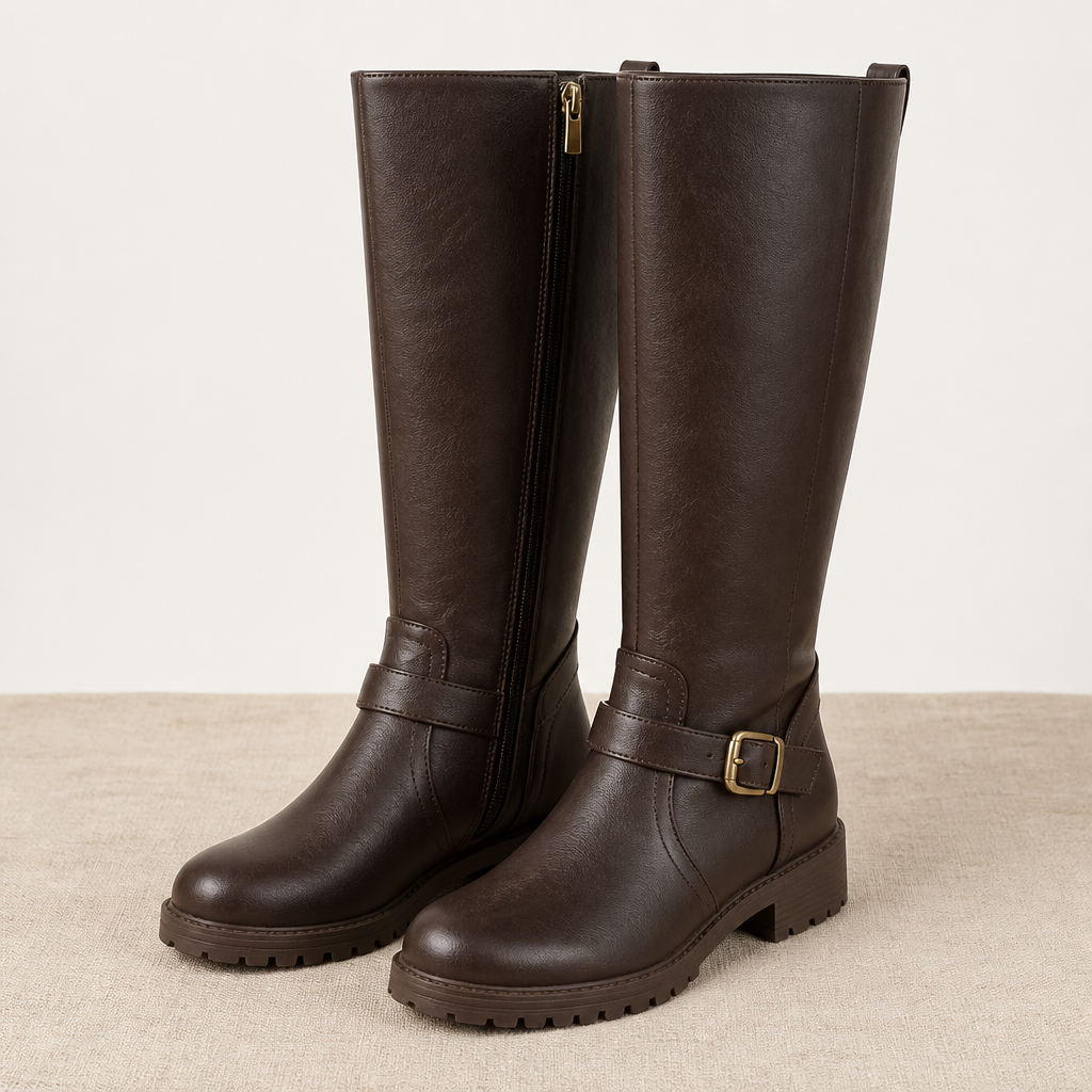 VeroStride™ – Timeless Knee-High Riding Boots with Chunky Heel