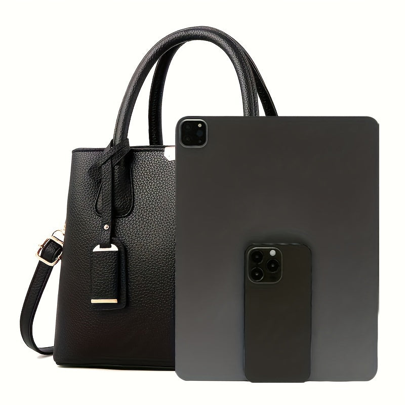 Classic Timeless Handbag in PU Leather with Internal Pockets