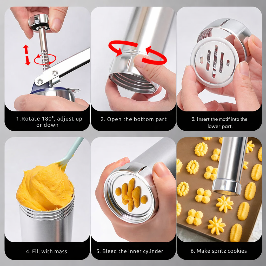 Cookies | Aluminum Dough Stamper | Piped Pastries and Decorating | Bakezy
