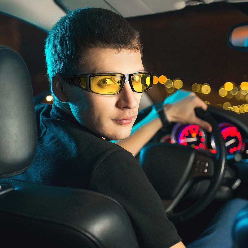 Glare-Reducing Night Vision Glasses with Polarized Yellow Lenses