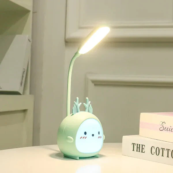 Cartoon LED Table Lamp with Flexible Neck – Gentle Light for Eye Ease