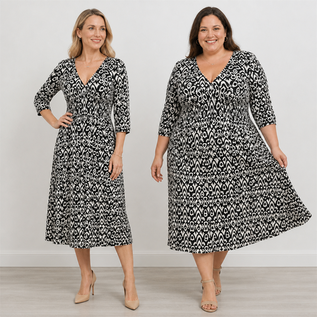 VelaRose™ Floral V-neck Dress — Sculpt Your Curves with Effortless Elegance and All-Day Comfort