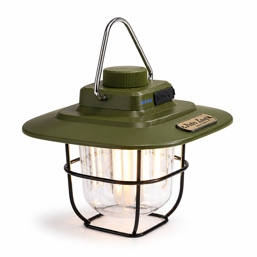 USB-Rechargeable Weather-Resistant Vintage LED Camping Lantern