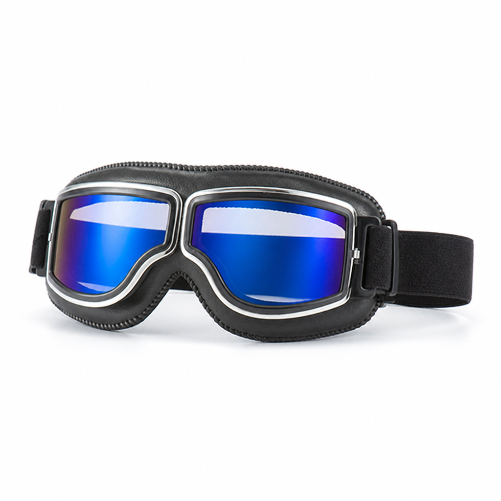 Interchangeable Lenses & Comfort-Padded Motorcycle Goggles
