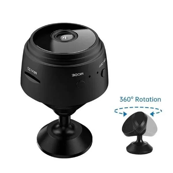 Wireless Mini Security Camera with Magnetic Mount and 360° Spin