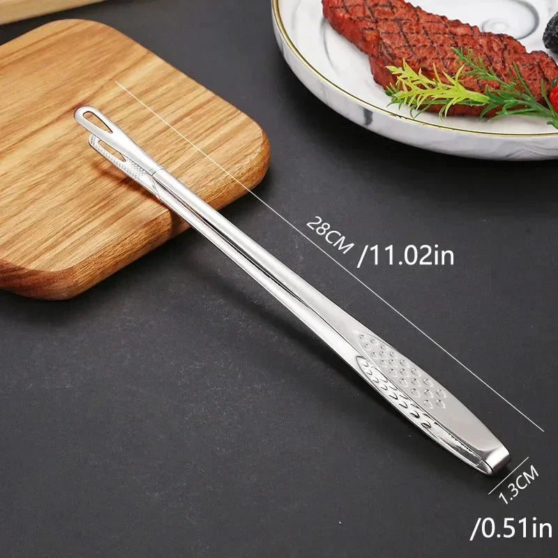 Long Stainless Steel BBQ Tongs for Grilling