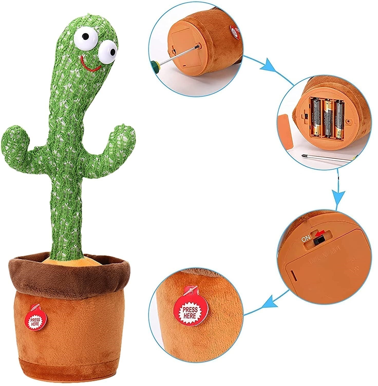 Musical Cactus Toy with LED Lights