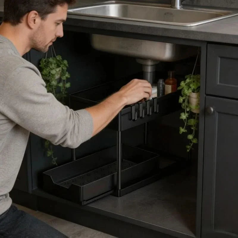 Under Sink Storage Organizer – 2-Tier Design for Easy Access