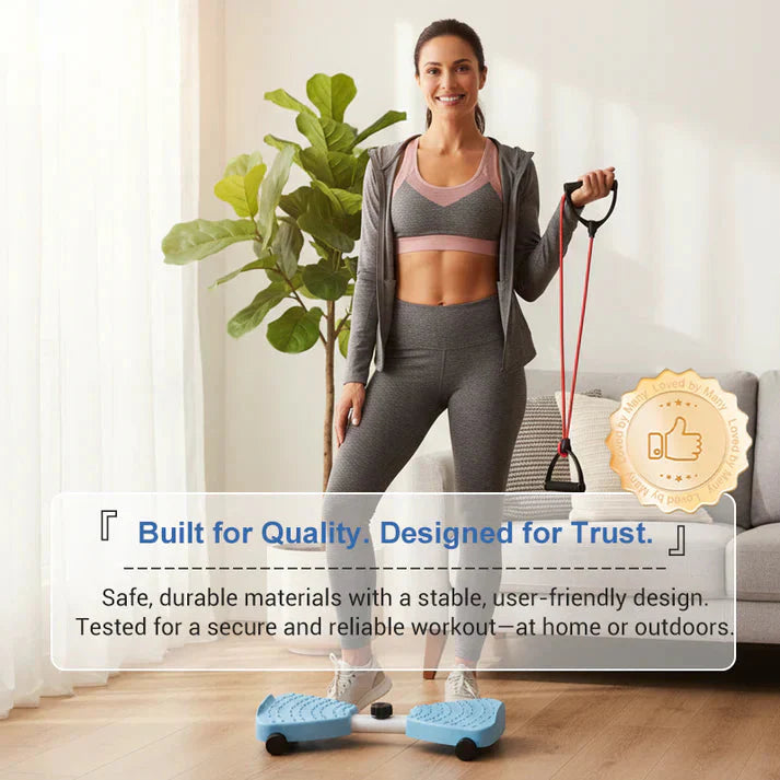 Full Body Twist Stepper with Resistance Band – Supports up to 120 kg