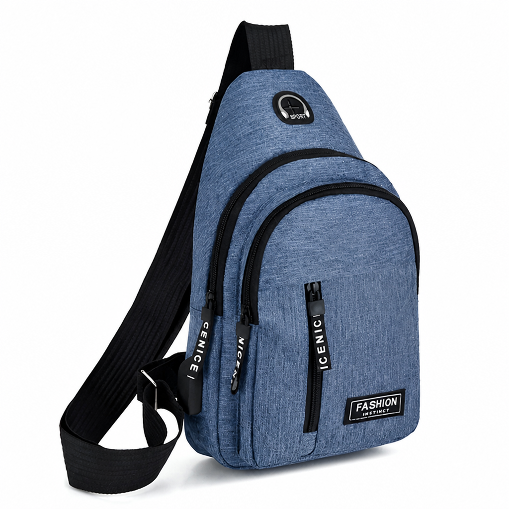 Water-Repellent Anti-Theft Multi-Pocket Chest Bag (With USB Port)