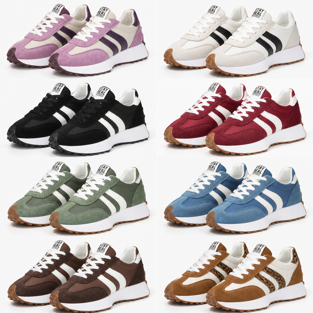 VelouraStep™ – Vintage Platform Sneakers with Padded Comfort Sole