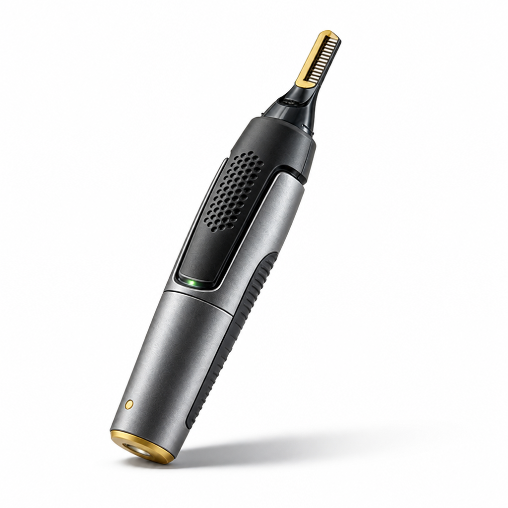Ultra-Thin Titanium-Coated Blades & LED Nose & Ear Trimmer